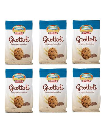 Divella Divella Grottoli with Chocolate Chips Set of 6 Italian Shortbread Biscuits with Chocolate Chips 400 g