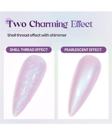 Mizhse Pearl Gel Nail Polish Set - White Pearl & Spiral Shimmer UV Nail Polish | Soak Off LED Lacquer - 2 Color Manicure - Buy Online on GoSupps.com