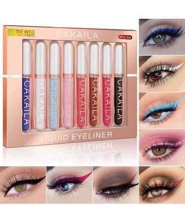 MEICOLY 8 Colors Liquid Eyeliner Set - Matte, Waterproof, Long Lasting Eye Liners in Black, White & Bright Colors - Buy Online on GoSupps.com
