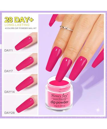 Honey Joy Dip Powder Nail Kit - 4 Colors Neon Bright Green Purple Dipping Powder Set - Salon Quality Manicure at Home - Dip-7pcs-02 - Buy Online on GoSupps.com