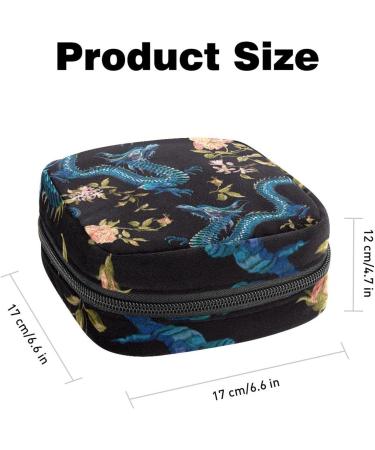 Women's Dragon Pattern Portable Period Kit Bag | Bonds Storage Pockets | Feminine Product Organizer for Girls - Buy Online on GoSupps.com