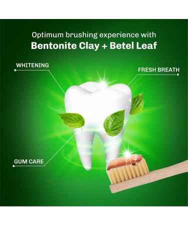 Bentodent Fluoride Free Remineralizing Calcium Bentonite Clay Natural Toothpaste-Certified Organic Ingredients-SLS Free Vegan Sensitive and Teeth Whitening - Adult & Kids (Betel Leaf) - Buy Online on GoSupps.com
