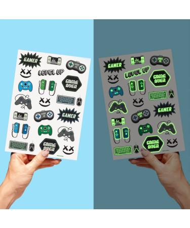XO Fetti Video Game Party Supplies Temporary Tattoos - 40 Glow in the Dark Styles | Gamer Birthday Decorations - Buy Online on GoSupps.com