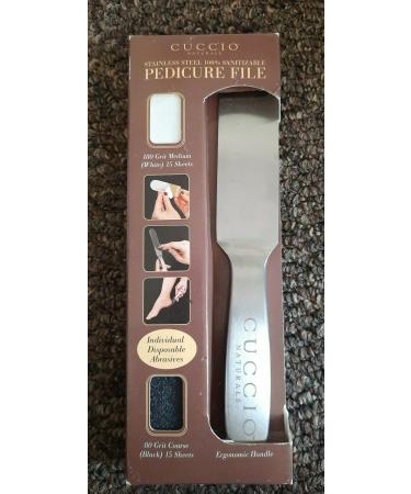 Cuccio Naturale Reusable Stainless Steel Pedicure File Kit with Extra Refills