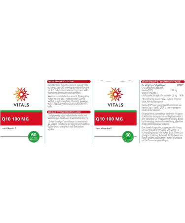Buy Vitals Q10 100mg Softgel Capsules - High-Quality CoQ10 with Vitamin E | 60 Count - Kaneka Certified - Buy Online on GoSupps.com