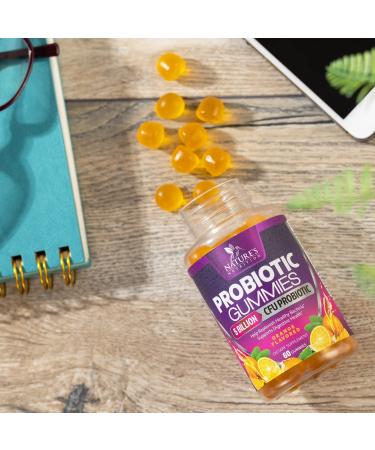 Nature's Nutrition Daily Probiotic Gummies - Extra Strength 5 Billion CFU for Digestive Health & Immune Support - 60 Gummies, Natural Orange Flavor - Gluten Free & Non-GMO - Buy Online on GoSupps.com