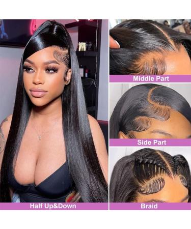 Maxine Hair 10A Brazilian Remy Human Hair 13x6 HD Lace Front Wig for Black Women - 30 Straight Wig 180% Density - Adjustable Straps - Natural Color - Buy Online on GoSupps.com