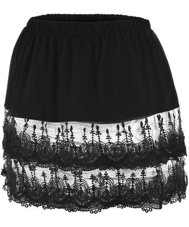 Plus Size Black Shirt Extender Lace Skirt for Women - 5XL (Waist 41.34'') - Buy Online on GoSupps.com