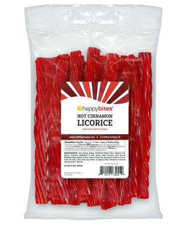 Happy Bites Hot Cinnamon Licorice Twists (16 oz) - JUMBO Size - Certified Kosher & Vegan - Gourmet - Low Fat - 1lb Pack - Buy Online on GoSupps.com