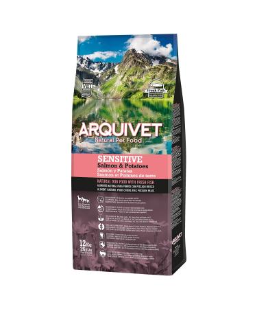 ARQUIVET - Sensitive - Croquettes for adult dogs - Salmon and potatoes - 12 kg - Dry food for dogs - High digestibility, gastroineurs
