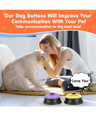 DCIAER Dog Buttons for Communication Talking Buttons for Dogs 6 Recordable Sound Buttons + 24 Scene Patterns + 1 Dog Button Mat 30 Seconds Dog Buttons for Pet Sound Training Toy 6pcs - Buy Online on GoSupps.com