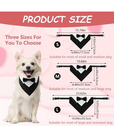 Shop Hacraho Formal Dog Smoking Banda Adjustable Black Wedding Collar with Fly & Tie for Medium to Large Dogs - Buy Online on GoSupps.com