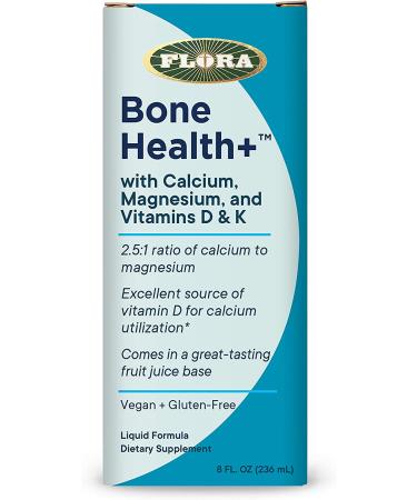 Flora Bone Health+ Liquid with Calcium, Magnesium, Vitamins D & K - 8 fl oz - Buy Online on GoSupps.com