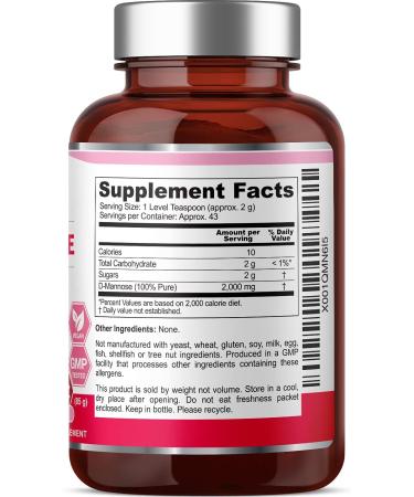 Biophix Pure Mannose Powder 2000mg - 3oz (85g) - Supports Urinary Bladder Tract Health - Buy Online on GoSupps.com