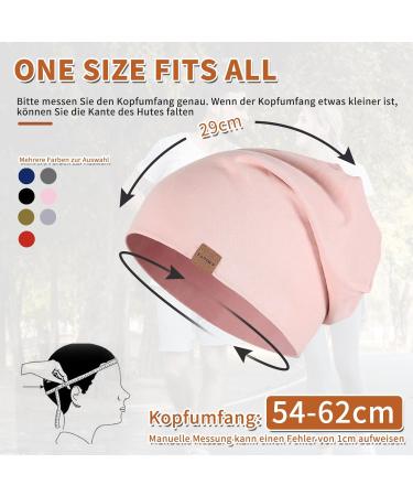 Yaniky Cotton Slouch Beanie Hat for Men & Women - Soft Thin Windproof Chemo Hat in Pink | All-Season Jersey Long Beanie - Buy Online on GoSupps.com
