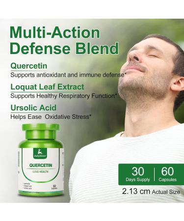 Quercetin 400 mg with Loquat Leaf Extract Ursolic Acid 60 Capsules Natural Antioxidant Flavonoids Immune Support All Year Round 1 Btl 60 Capsules - Buy Online on GoSupps.com