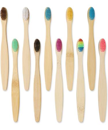 Geekerchip Bamboo Toothbrushes for Children - 10 Pack BPA-Free Eco-Friendly & Biodegradable Colorful Kids' Toothbrushes in Independent Packaging - Buy Online on GoSupps.com