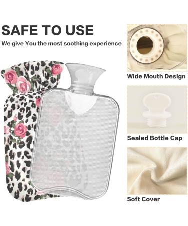 Hot Water Bottle with Cover - Leopard Print 2L Large Bag for Pain Relief & Cold Compress - International Shipping Available - Buy Online on GoSupps.com