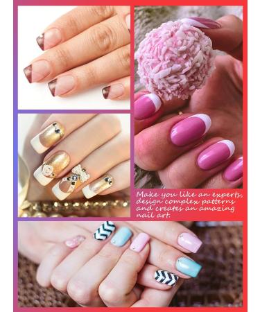 EBANKU French Manicure Kit: 6 PCS Stickers, Rotated Nail Stamper, Silicone Stamper Heads, Scraper - DIY Manicure Tools - Buy Online on GoSupps.com