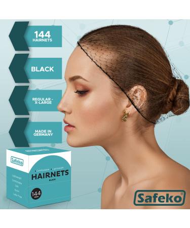 144 PCS Individually Wrapped Hair Nets by SAFEKO - Lightweight Nylon, Latex-Free, Black, Large (24) - Buy Online on GoSupps.com