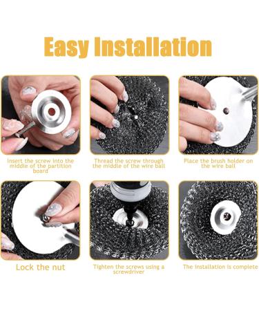 Stainless Steel Scrubber 2Pcs Metal Scourer with Handle Hand Caring Replaceable Kitchen Cleaning Brush for Dishes Pan Pot Stove Plate - Buy Online on GoSupps.com