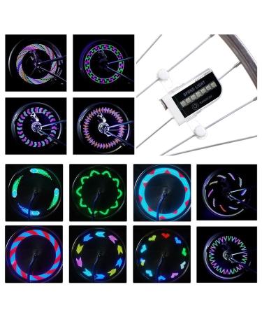 DAWAY LED Bike Wheel Lights - A12 Waterproof Cool Bicycle Tire Light, Safety Spoke Lights for Kids Boys Girls Men Women, 30 Fun Bright Patterns, Auto & Manual Dual Switch, with Battery