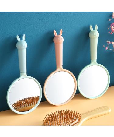 Hand Mirror Compact Small Cute Portable Travel Vanity Mirror for Salon Makeup (Blue) - Buy Online on GoSupps.com