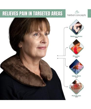 Herbal Concepts Aromatherapy Horse Shoe Shaped Microwaveable Wrap Made of Organic Flaxseed  Yarrow  & Chamomile for Neck | Neck Wrap Relieves Stress & Pain | Available in Olive - Buy Online on GoSupps.com