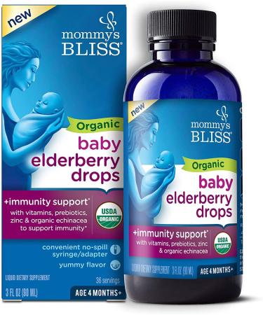 Mommy's Bliss Organic Baby Elderberry Drops Age 4 Months+ 3 fl oz (90 ml)