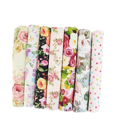 LALAFINA 7 sheets Sewing Diy Cloth Cotton Chic Material Patch Fabric Floral Patchwork Handicraft Handmade