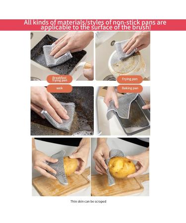 10Pcs Multipurpose Wire Dishwashing Rags for Wet and Dry Dish Cloths for Washing Up Reusable Dishwashing Kitchen Towels Lint Free Duster Cloth Non-Scratch Wire Dishcloth (Single Layer 10Pcs) - Buy Online on GoSupps.com