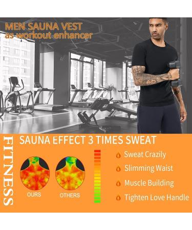 BODYSUNER Men's Sauna Sweat Suit Shirt Waist Trainer Vest - Blue, Large - Buy Online on GoSupps.com