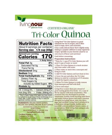 Now Foods Organic Tri-Color Quinoa 14 oz - Nutrient-Rich Superfood - Buy Online on GoSupps.com