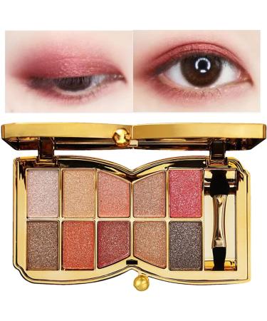 10 Colors Glitter Eyeshadow Pallet Shimmer Colorful Eyeshadow Palette Makeup Diamond Bright Makeup Shimmery Highly Pigmented Waterproof Long-lasting Sweatproof Practice Make Up - Buy Online on GoSupps.com