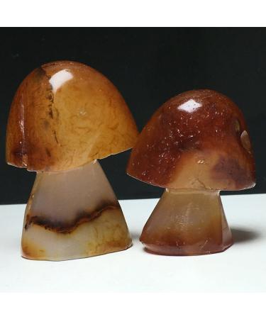 Natural Crystal Rough Stone Natural Agate Crystals raw specimens Hand-Carved Mushrooms Balance Gemstone Decoration
