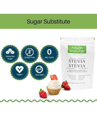 Stevia Sweetener with Erythritol 2.5 lb/40 oz/1.14 Kg (Granular) - 1:1 Sugar Substitute Natural Source No Calorie Sweetener Non-GMO Gluten Free. - Buy Online on GoSupps.com