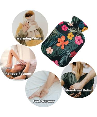 NAANLE Retro Hawaiian Flower Hot Water Bottle | 1L Heat Therapy for Back Pain Relief & Hand/Foot Warmer | Hot & Cold Therapy - Buy Online on GoSupps.com