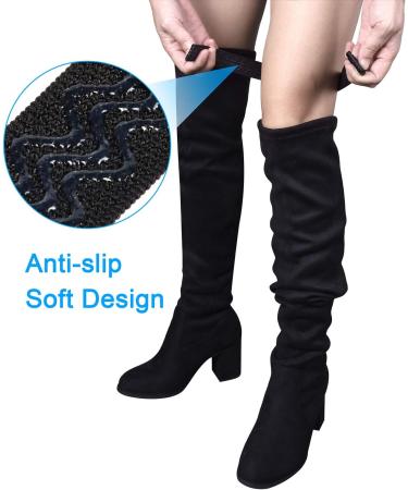 Wisdompro Knee Boot Straps - Adjustable Elastic Belt (1 Pair) with 12 Bonus Adhesive Tape Hook Stickers - Buy Online on GoSupps.com