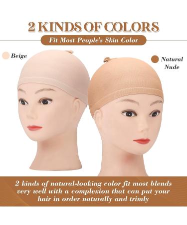 200 Pieces Nylon Stocking Wig Caps Bulk - Stretchy Bald Cap for Halloween Decorations - Brown/Light Brown Elastic Head Wig Accessories - Buy Online on GoSupps.com
