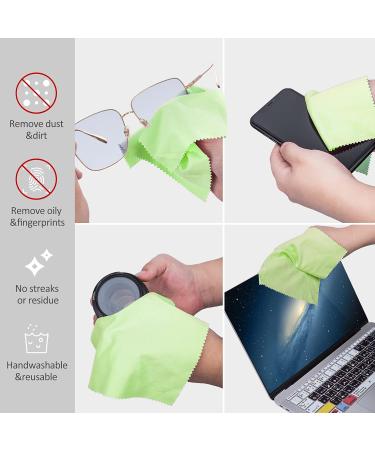 Portable Microfiber Cleaning Cloth & Bag Charm Keychain - 8x8 inches Safe for Eyeglasses & Screens Includes 2 Refills (Green - Buy Online on GoSupps.com