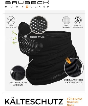 Brubeck Half Storm Hood | Climate-Regulating Face Mask for Men & Women | Breathable Functional Clothing in Black S-M - Buy Online on GoSupps.com