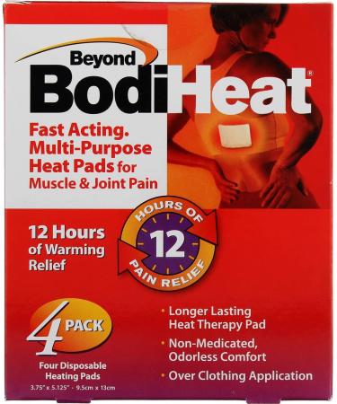 Beyond BodiHeat Disposable Heating Pads 3.75 X 5.25 Inch - Box of 4 | Long-lasting Pain Relief - Buy Online on GoSupps.com