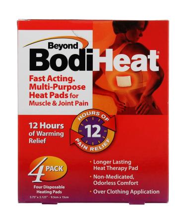 Beyond BodiHeat Disposable Heating Pads  3.75 X 5.25 Inch  Box of 4