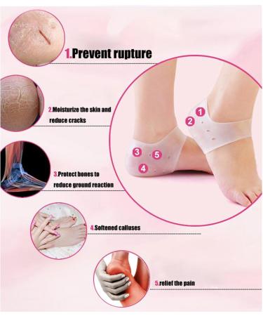 5 Pairs Breathable Gel Silicone Heel Sleeves - Air Cushion Support & Relief for Plantar Fasciitis | International Shipping - Buy Online on GoSupps.com