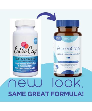 Estrocap Menopause Supplements for Women - Menopausal Relief Vitamins for Hot Flashes and Night Sweats - Bone Health & Mood Support - Valerian Root & Black Cohosh - Heale Health - Buy Online on GoSupps.com