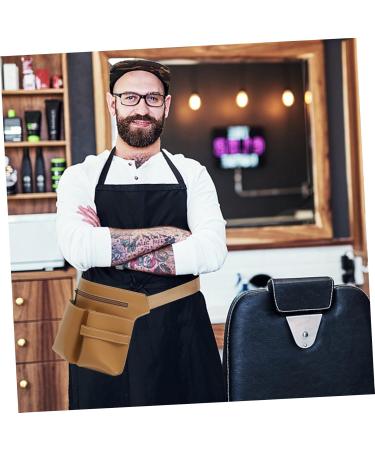 DOITOOL Barber Storage Bag Hairdressing Shears Leather Tool Kit Leather Satchel Makeup Gadgets Leather Waist Tool Scissor Holder Artist Tool Belt Tease Waist Bag 25x19cm Khaki - Buy Online on GoSupps.com