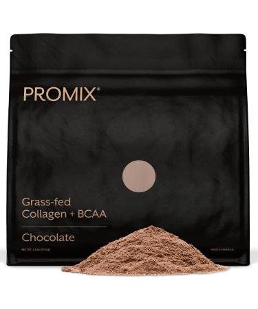 Promix Collagen Peptides and BCAA, Chocolate, 2.5lb Bulk - Hydrolyzed Collagen Protein Promotes Healthy Skin, Bones, Joints & Recovery Support - Add to Shakes, Smoothies, Beverages & Baking recipes.