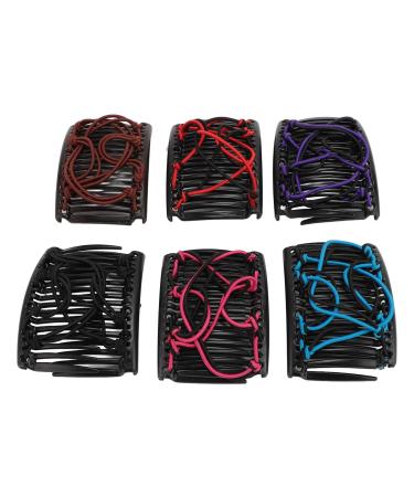 Hair Comb Clips Magic Set of 6 Stylish Adjustable Double Sided for Women with Smooth Teeth Suitable for Various Occasions
