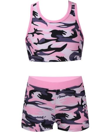 Moily Girls Camo Pink Gymnastics/Dance Two Piece Outfit 7-8 - Buy Online on GoSupps.com