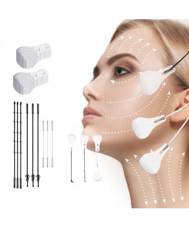 WXYINSPAS 40 Pcs Face Tape Lifting Invisible with String for Wrinkles  Jowls  Neck  Eye  Waterproof High Elasticity V Shape Lift Tape Stickers  Instant Makeup Bands facelifttape-B-40pcs
